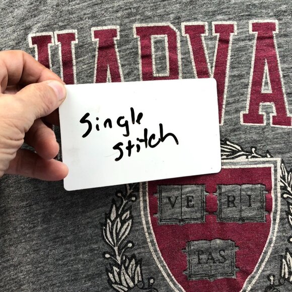 Vintage Single Stitch Harvard University T-Shirt Men's Large Gray Casual Graphic - Picture 8 of 11